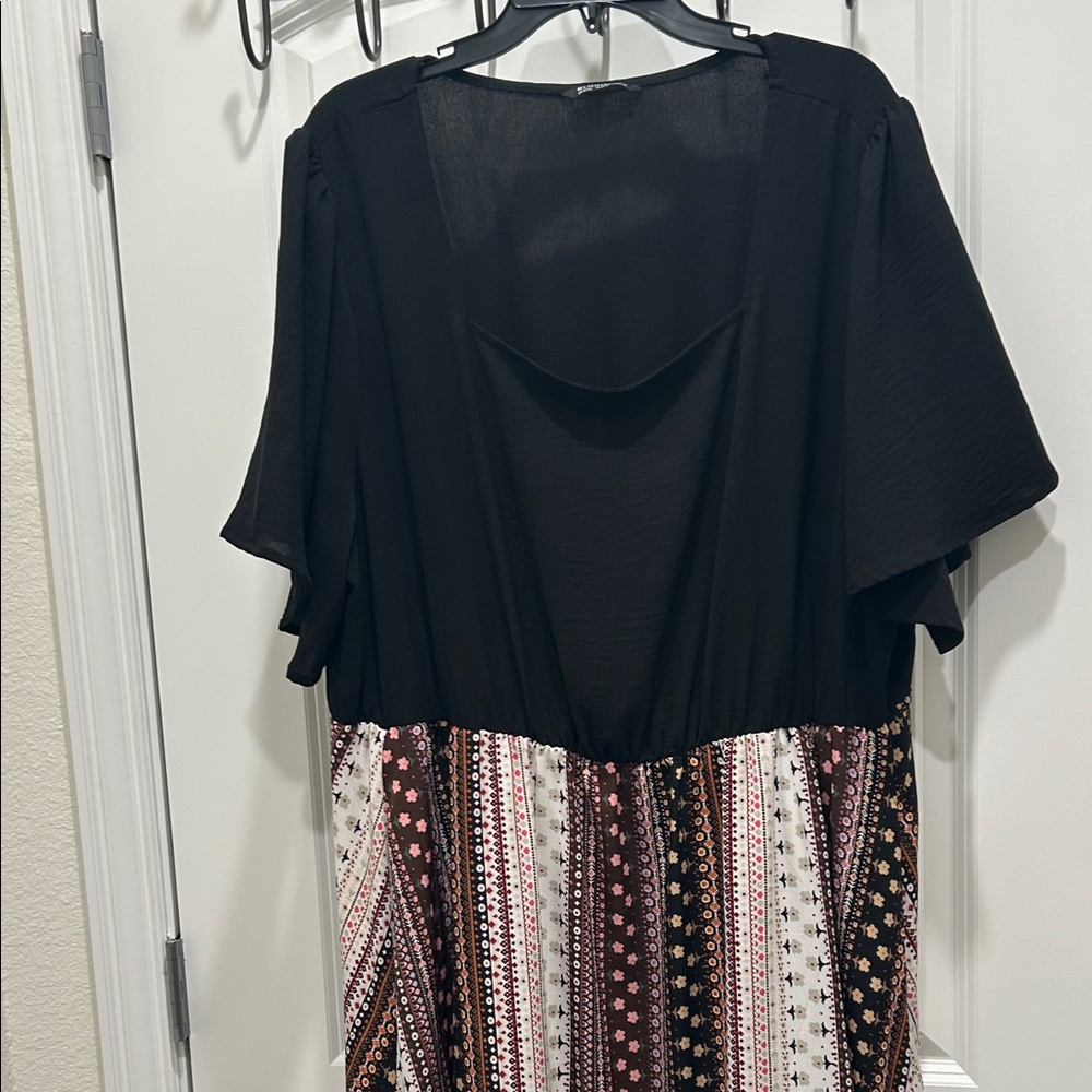 Bohemian Black and Patterned Dress